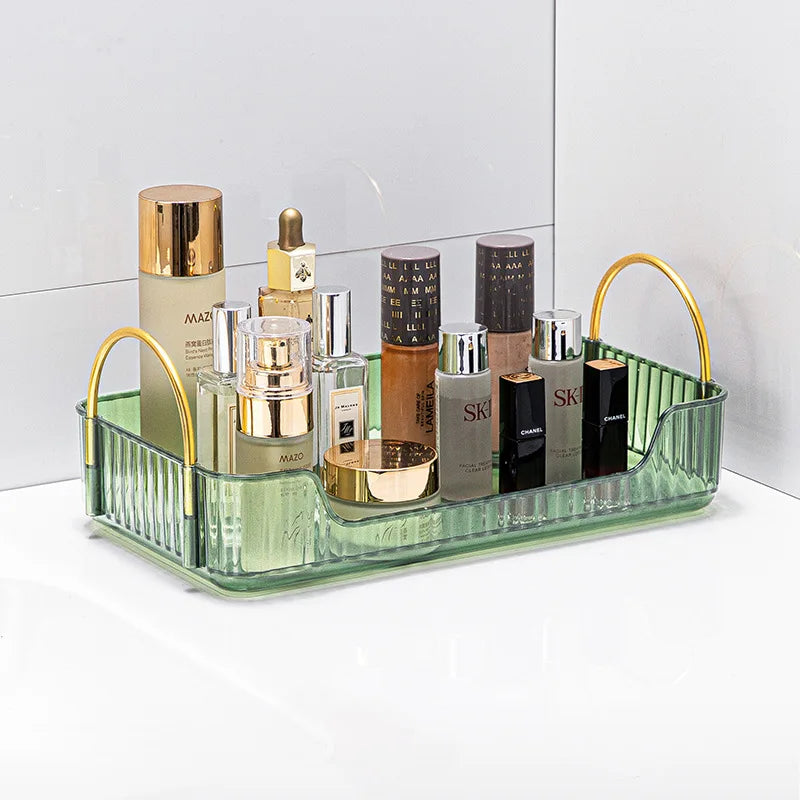 Bathroom storage rack, desktop cosmetics storage box, bathroom metal bedroom decoration, kitchen storage rack