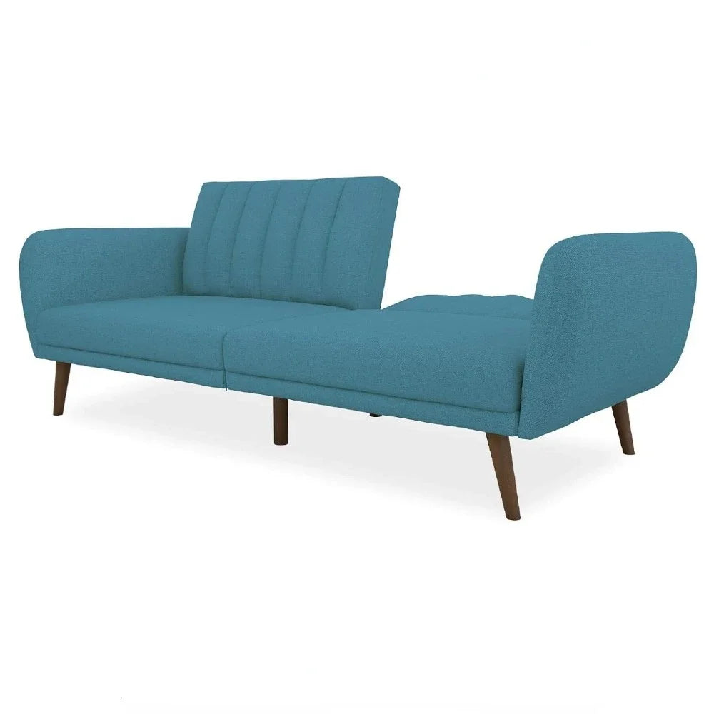Living room sofa - Premium Upholstery and Wooden Legs - Light Blue sofa