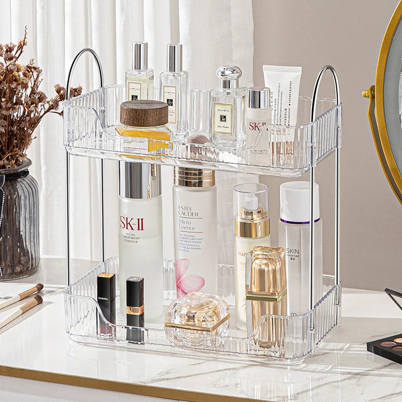 Bathroom storage rack, desktop cosmetics storage box, bathroom metal bedroom decoration, kitchen storage rack