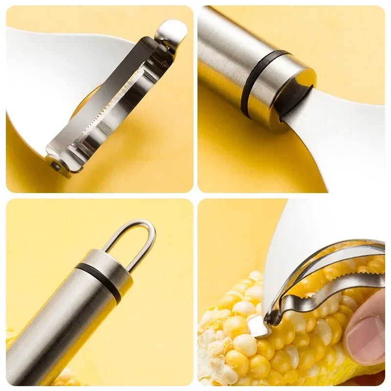 Stainless Steel Corn Stripper Manual Corncob Shaver Planer Thresher Strippers Melon Fruit Pelling Cutter Kitchen Accessories