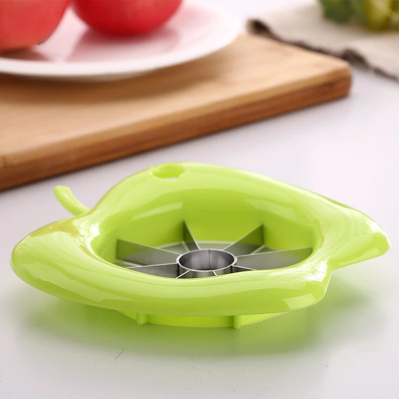 Stainless Steel Assist Apple Slicer Cutter Pear Fruit Divider Tool Apple Corer Divider Comfort Handle for Kitchen Fruit Peeler