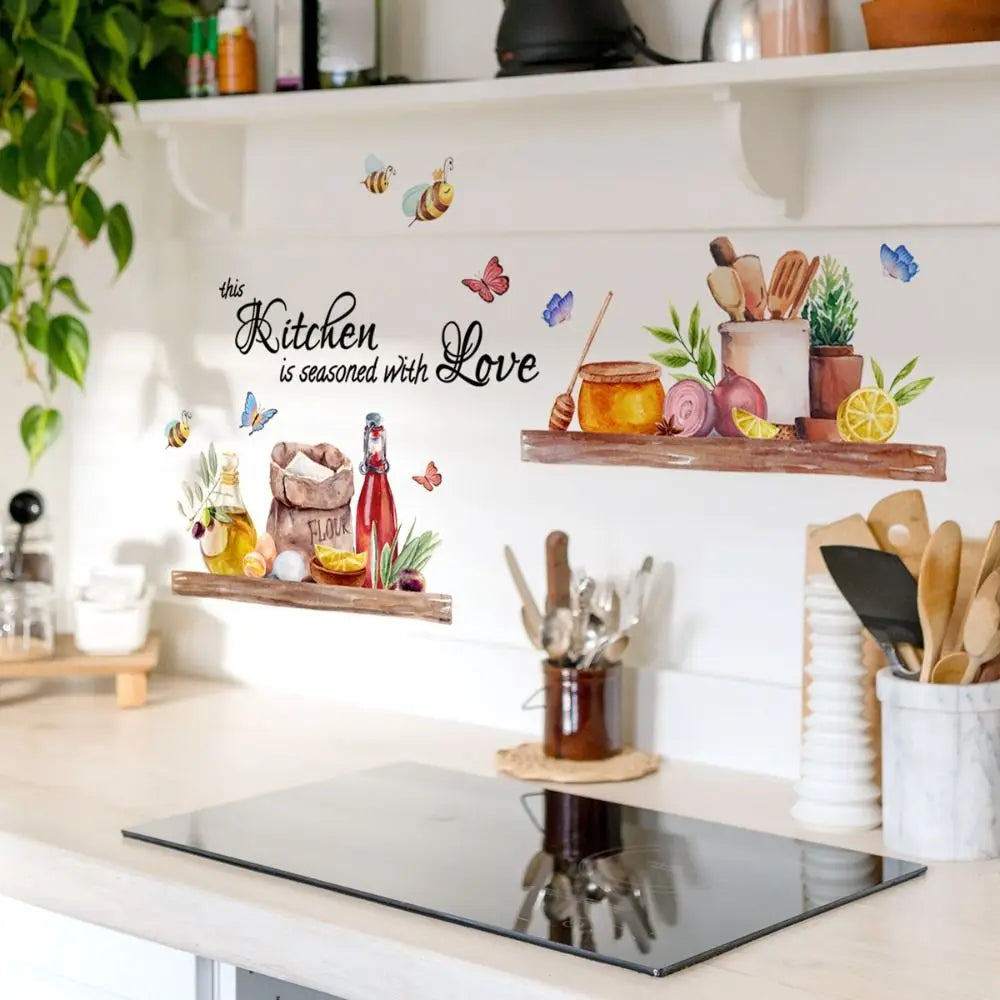 Self-adhesive Wallpaper Decoration Home Decoration Removable Kitchen Sticker Cartoon Pattern Waterproof