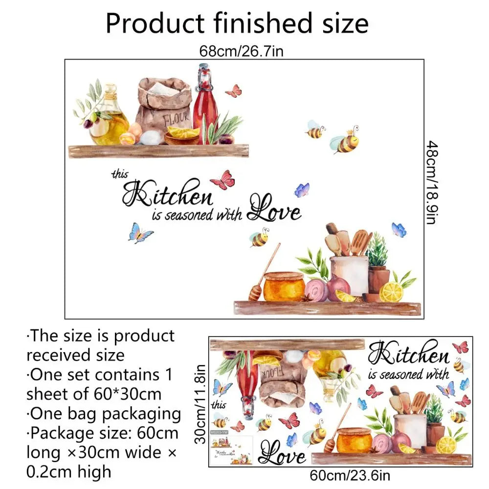 Self-adhesive Wallpaper Decoration Home Decoration Removable Kitchen Sticker Cartoon Pattern Waterproof
