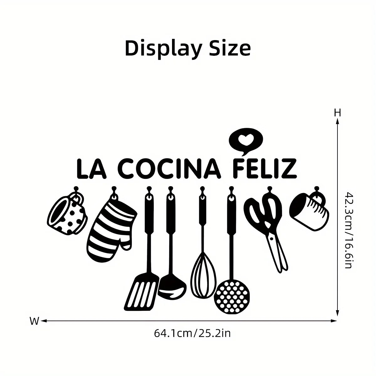 Cartoon Black Spoon Scissors Silhouette Kitchen Tool Wall Stickers for Bedroom Living Room Kitchen Decoration Wall Decals