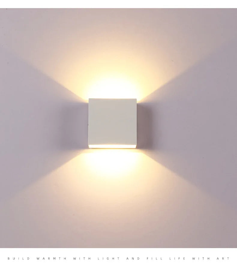 LED Wall Sconces 2Pack 6W Modern Indoor Wall Lamp, White Up Down Wall Mount Lights for Living Room Hallway Bedroom Decor