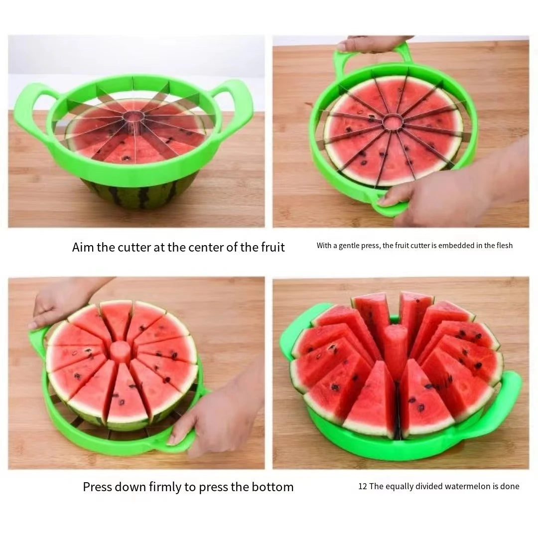 Manual Watermelon Slicers Cutter Stainless Steel Creative Labor-Saving Fruit Slicing Tool Large Fruit Dividers Kitchen Gadgets