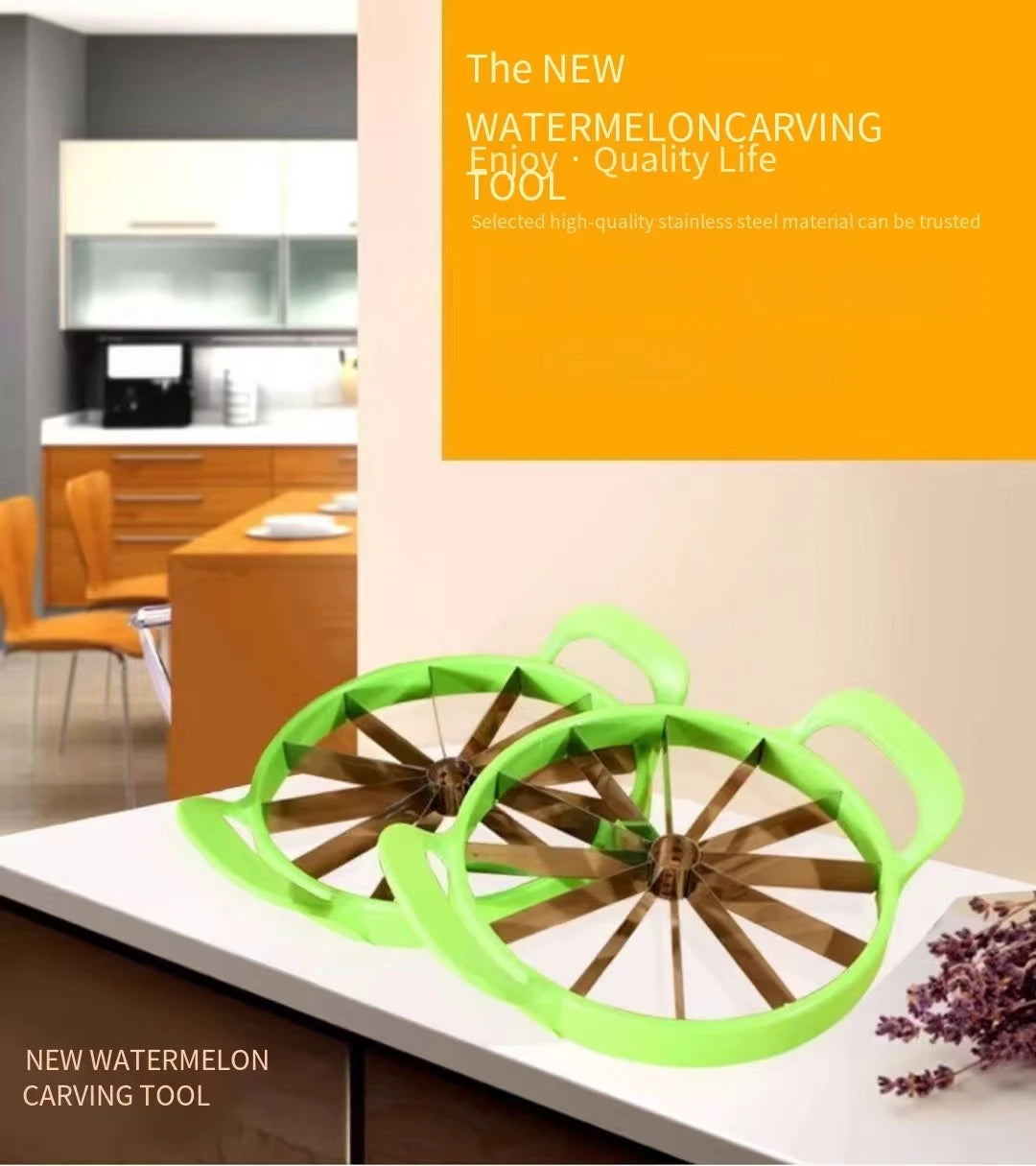 Manual Watermelon Slicers Cutter Stainless Steel Creative Labor-Saving Fruit Slicing Tool Large Fruit Dividers Kitchen Gadgets