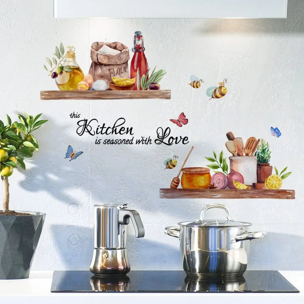 Self-adhesive Wallpaper Decoration Home Decoration Removable Kitchen Sticker Cartoon Pattern Waterproof