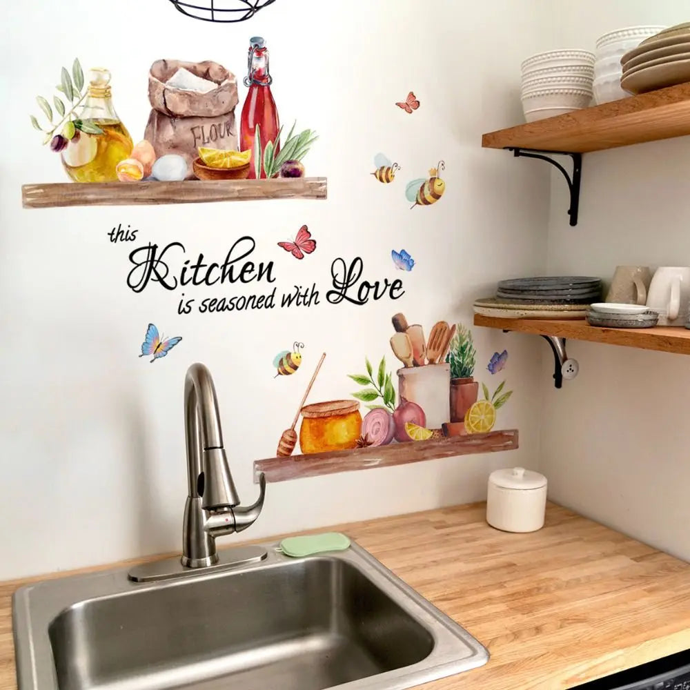 Self-adhesive Wallpaper Decoration Home Decoration Removable Kitchen Sticker Cartoon Pattern Waterproof