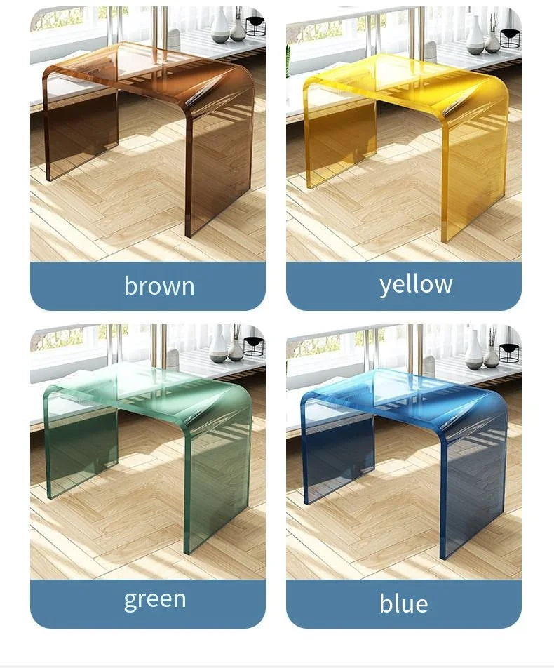 Transparent Acrylic Sofa Side Table Living Room Coffee Table Creative Floor Table With Magazine Rack Bedside Table For Bedroom