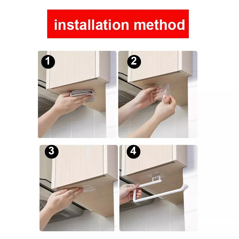 Kitchen Paper Roll Holder Towel Hanger Rack Bar Cabinet Rag Hanging Holder Shelf Toilet Paper Towel Holders for Kitchen