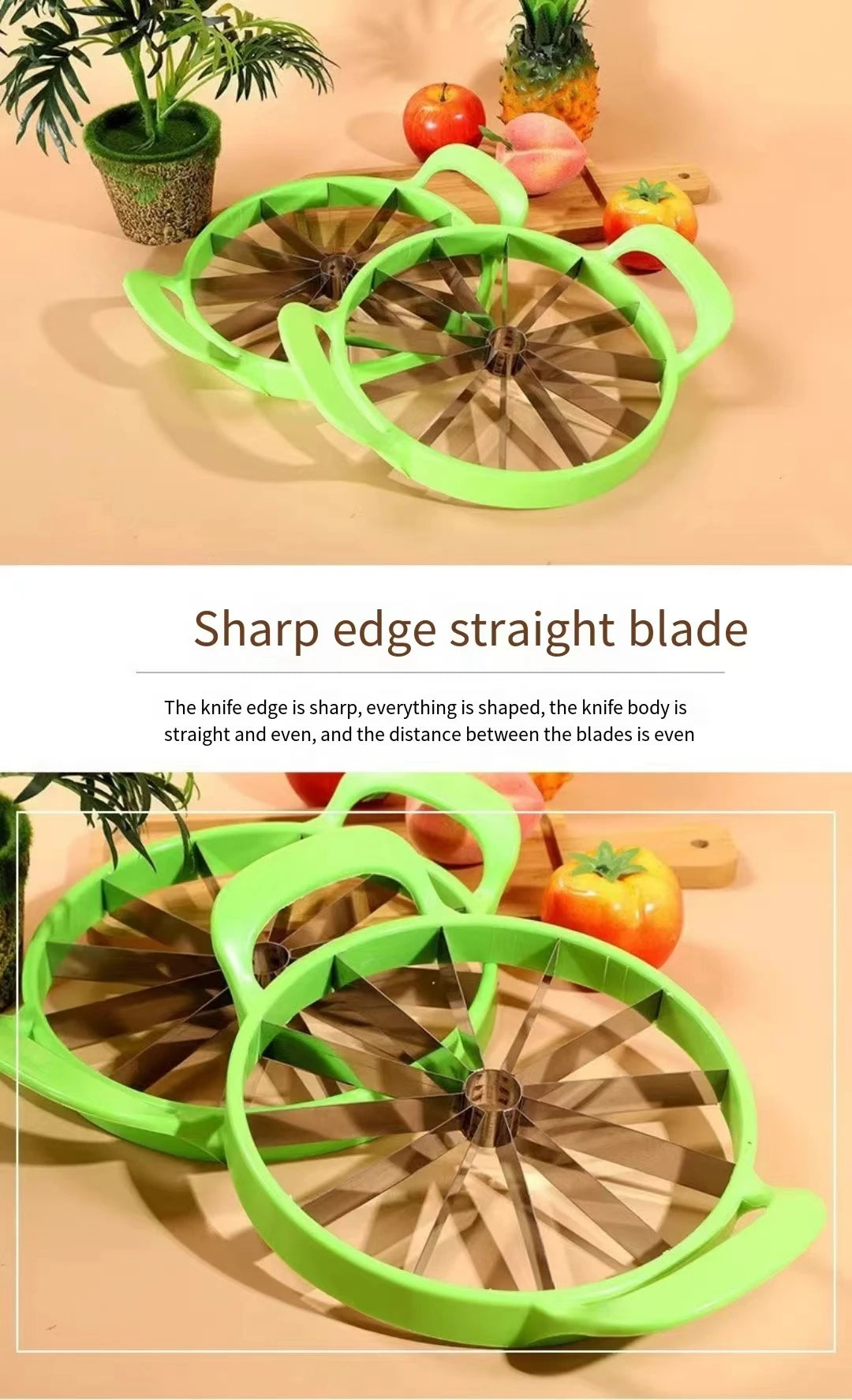 Manual Watermelon Slicers Cutter Stainless Steel Creative Labor-Saving Fruit Slicing Tool Large Fruit Dividers Kitchen Gadgets