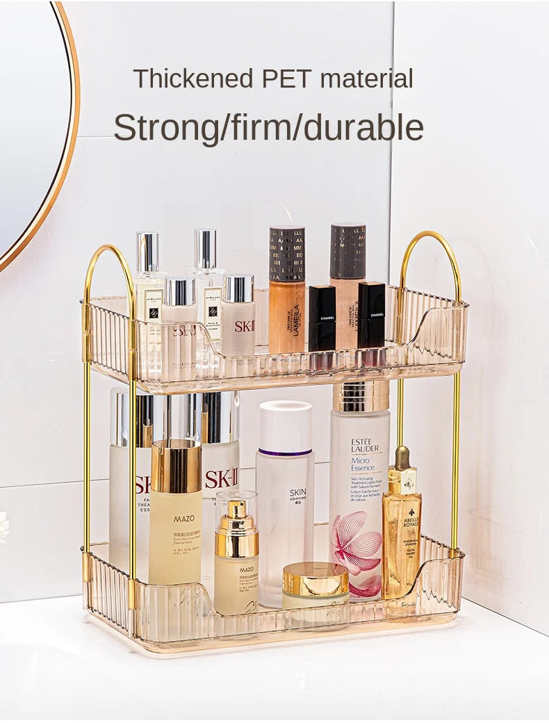 Bathroom storage rack, desktop cosmetics storage box, bathroom metal bedroom decoration, kitchen storage rack