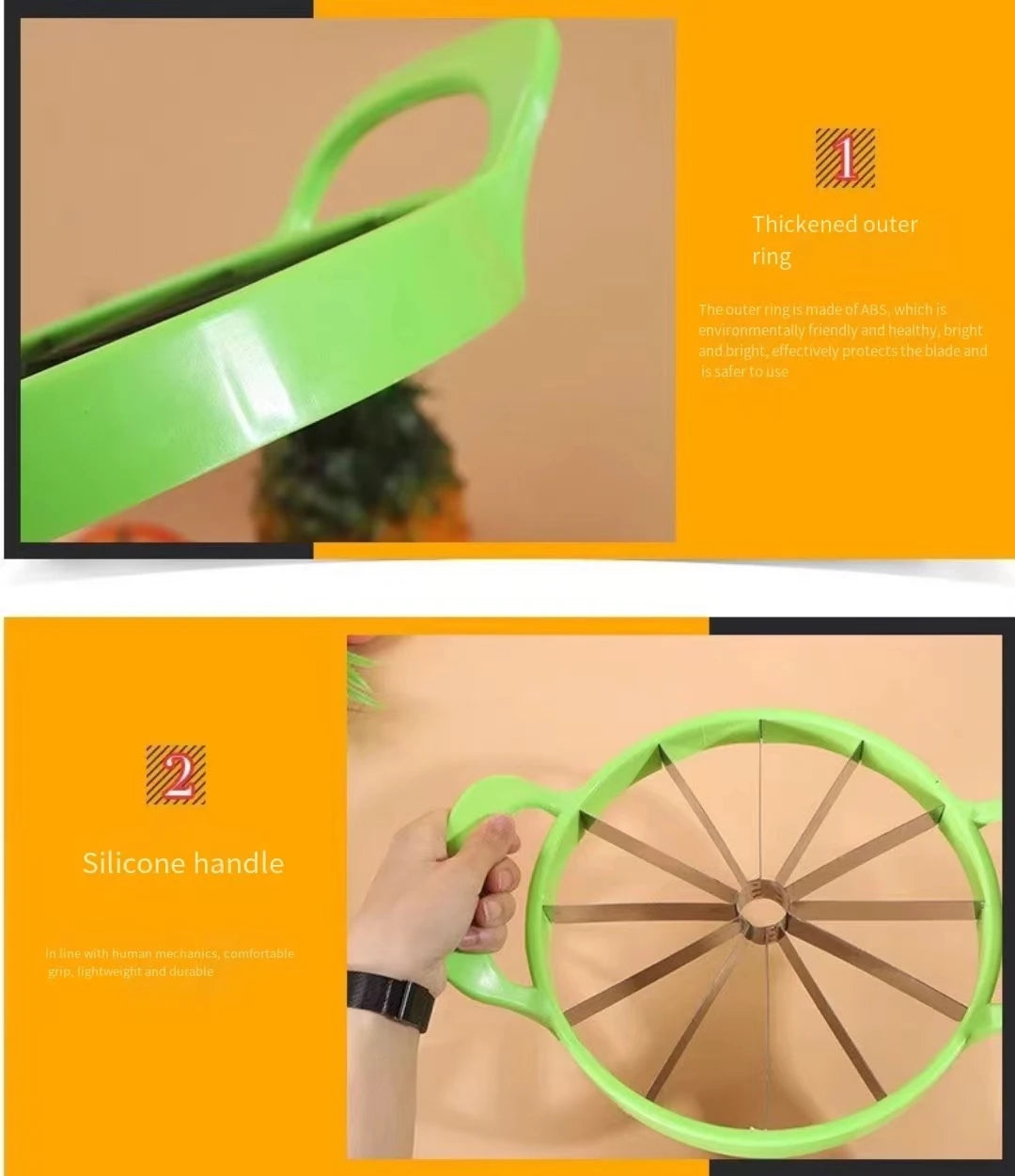 Manual Watermelon Slicers Cutter Stainless Steel Creative Labor-Saving Fruit Slicing Tool Large Fruit Dividers Kitchen Gadgets