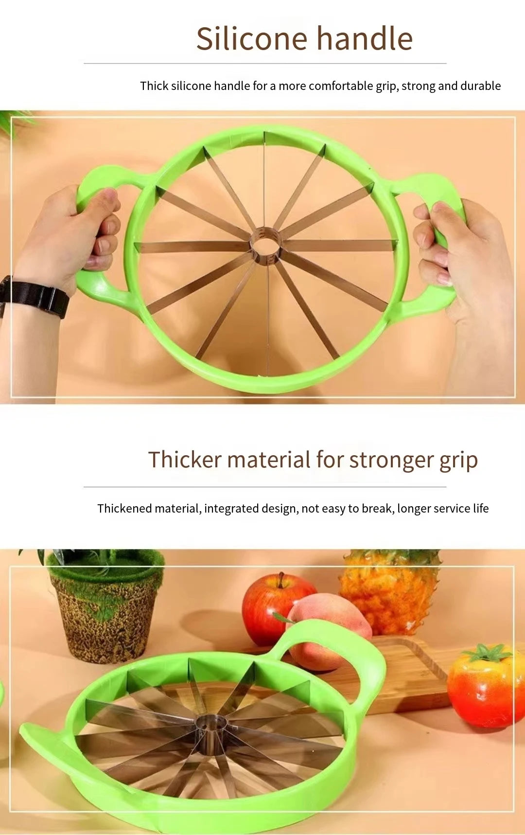 Manual Watermelon Slicers Cutter Stainless Steel Creative Labor-Saving Fruit Slicing Tool Large Fruit Dividers Kitchen Gadgets