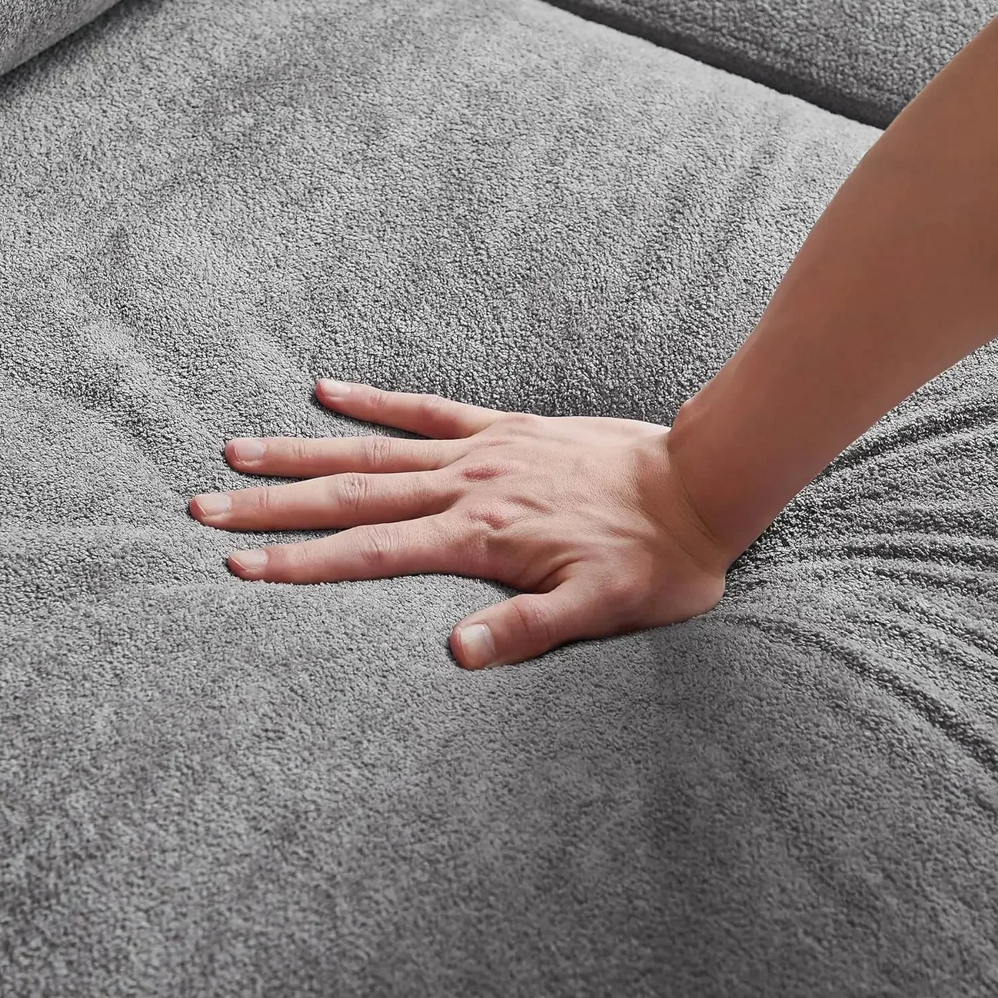 Convertible Sectional Sofa with Storage, 4 Seat L Shaped Couch with Chaise and Cup Holder Fabric Sofas Couches for Living Room