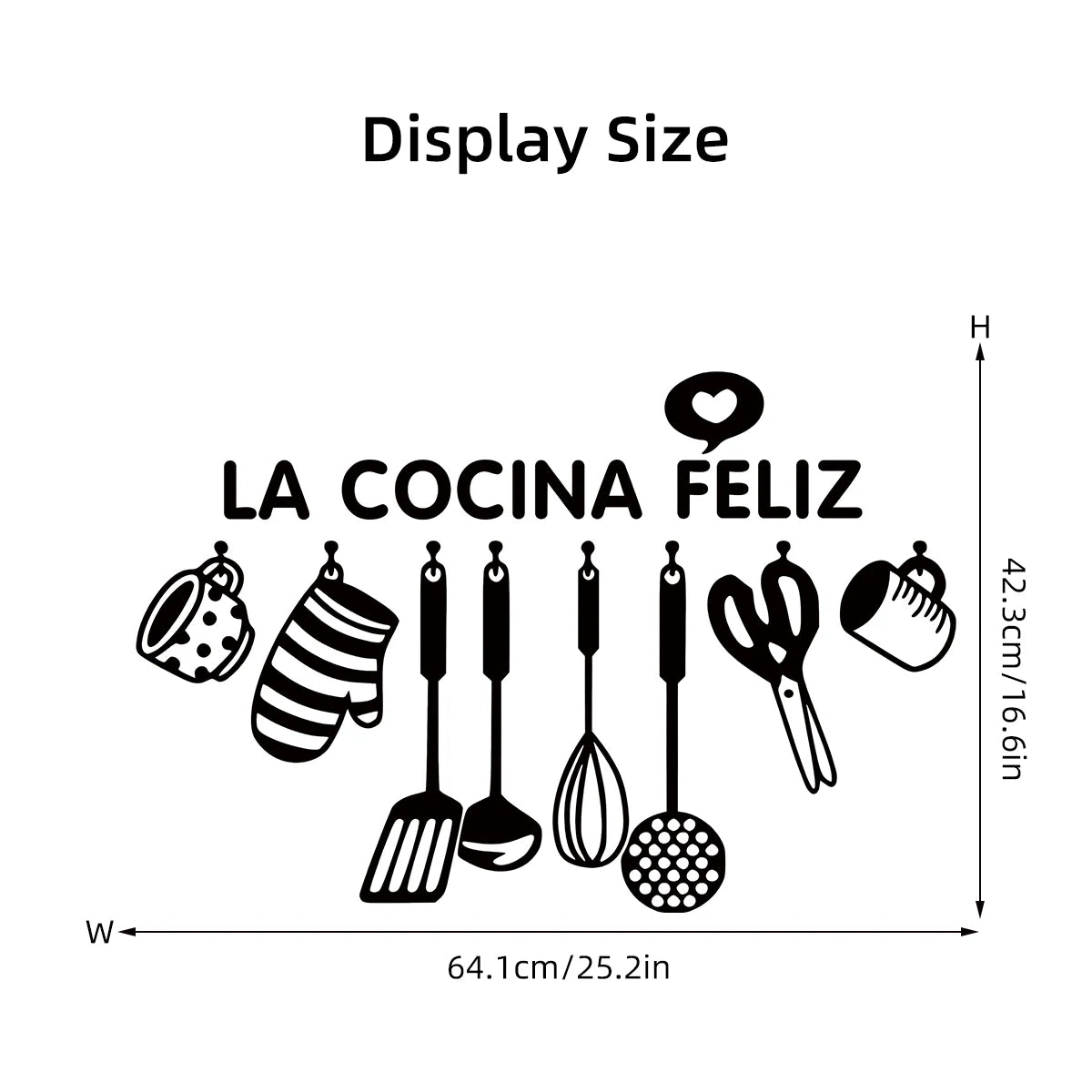 Cartoon Black Spoon Scissors Silhouette Kitchen Tool Wall Stickers for Bedroom Living Room Kitchen Decoration Wall Decals