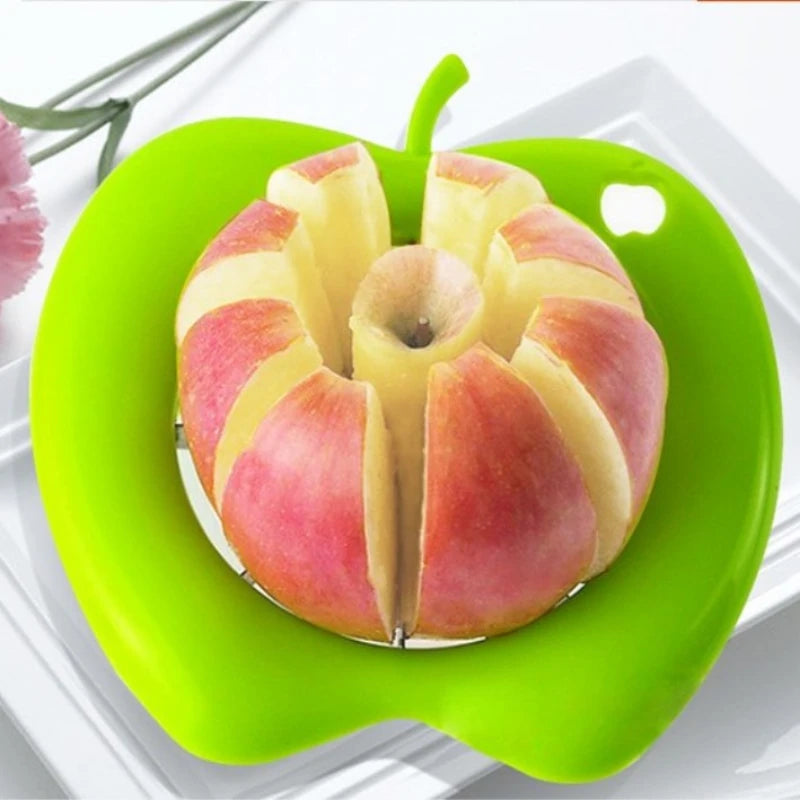 Stainless Steel Assist Apple Slicer Cutter Pear Fruit Divider Tool Apple Corer Divider Comfort Handle for Kitchen Fruit Peeler
