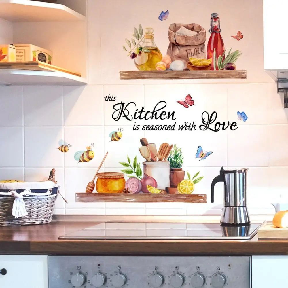 Self-adhesive Wallpaper Decoration Home Decoration Removable Kitchen Sticker Cartoon Pattern Waterproof
