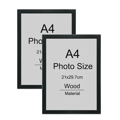 2 Pieces Black Wood Picture Frames
