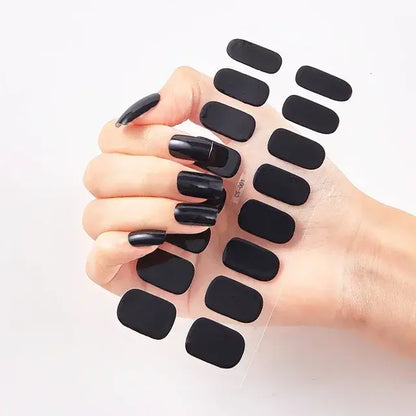Semi Cured Gel Nail Wraps Full Cover Adhesive Manicure Decoration