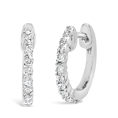 Sterling Silver 1/6 Cttw Diamond Petite Hoop Earrings (I-J Color, I2-I3 Clarity)