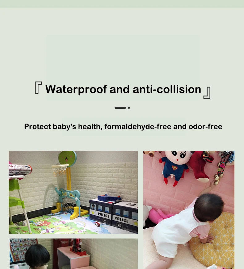 PVC Room Decor DIY Wall Stickers Retro Brick Pattern Wallpaper Renovation Home Decorations 3D 70cmX1m Foam Self-adhesive