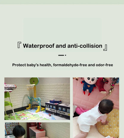 PVC Room Decor DIY Wall Stickers Retro Brick Pattern Wallpaper Renovation Home Decorations 3D 70cmX1m Foam Self-adhesive