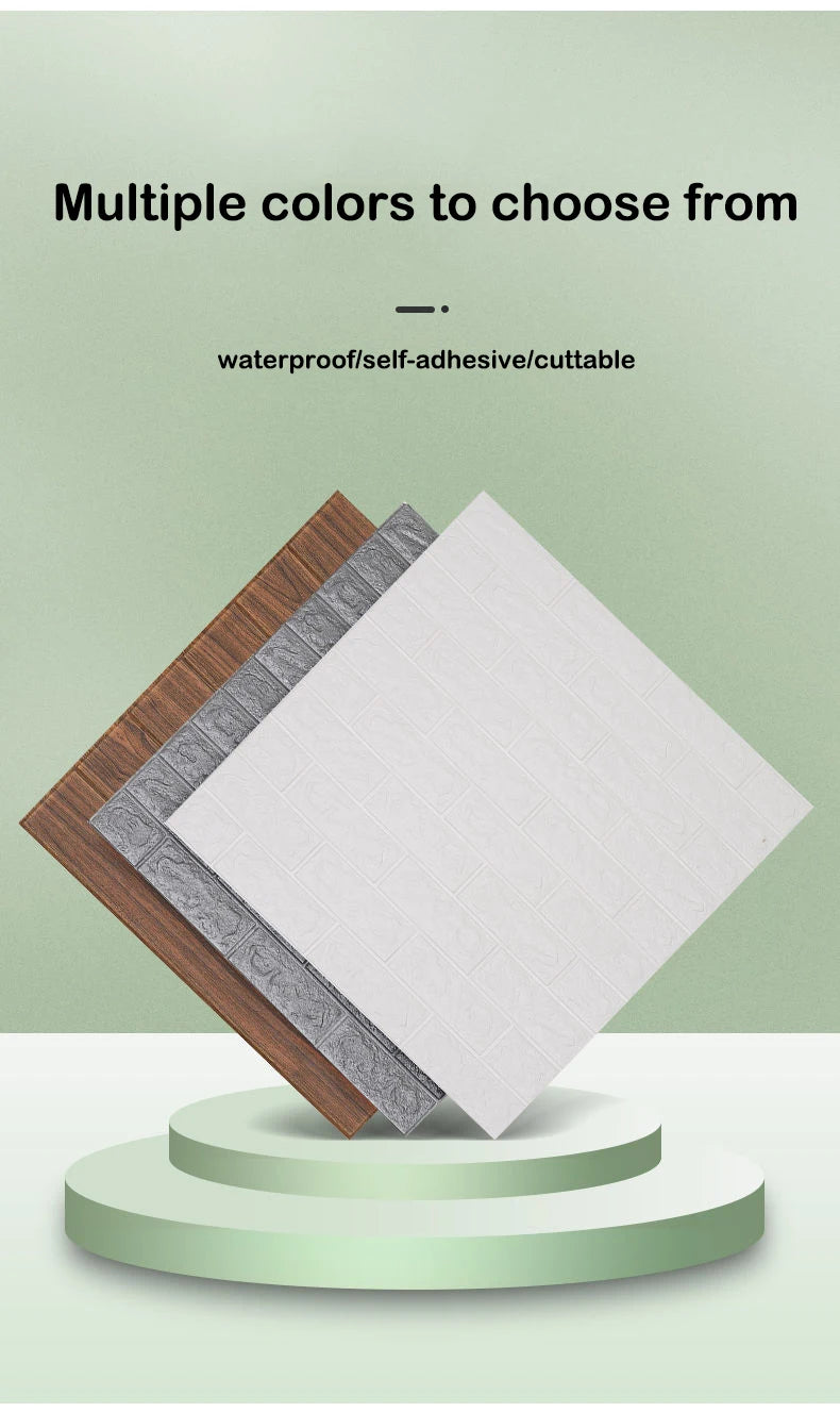 PVC Room Decor DIY Wall Stickers Retro Brick Pattern Wallpaper Renovation Home Decorations 3D 70cmX1m Foam Self-adhesive