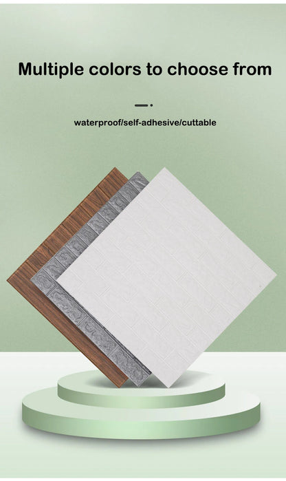 PVC Room Decor DIY Wall Stickers Retro Brick Pattern Wallpaper Renovation Home Decorations 3D 70cmX1m Foam Self-adhesive