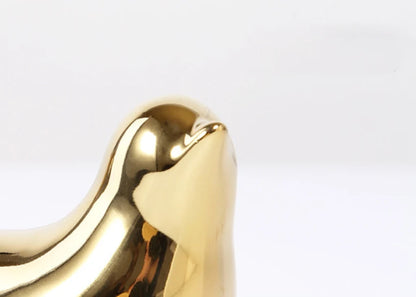 Bird Figurine 4 Sizes Nordic Ceramic Gold Animal Statue Jewelry Home Decoration Living Room Table Decoration Sculpture Ornament
