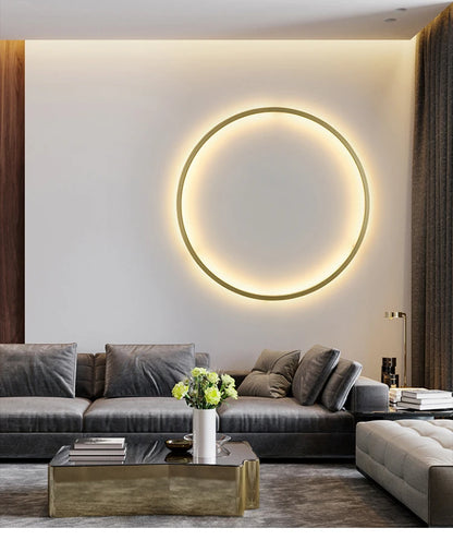 Simple Circle Background Decoration Lamps New Modern LED Wall Lights Living Room Bedroom Bedside Aisle Corridor Indoor Lighting