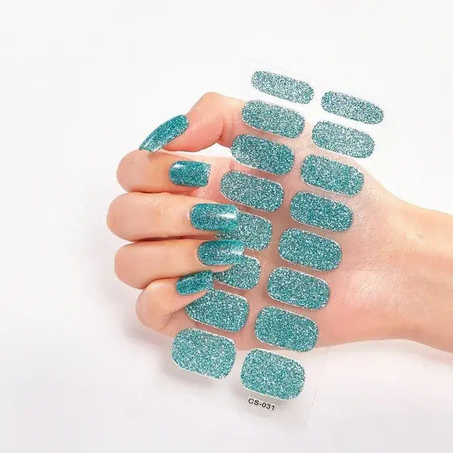 Semi Cured Gel Nail Wraps Full Cover Adhesive Manicure Decoration