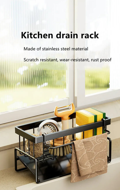 Kitchen Stainless Steel Sink Storage & Organization Rack Kitchen Spice Racks Household Items Shelf Acceesories For Accessories