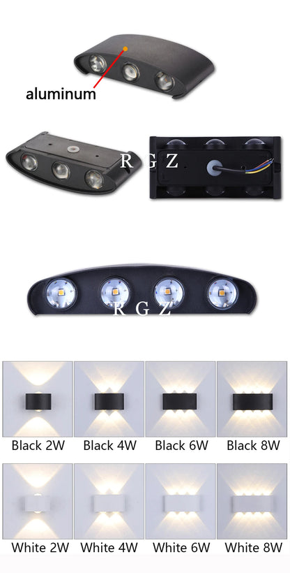 LED Wall Lamp Outdoor Waterproof IP65 Garden Lighting Aluminum AC86-265 Indoor Bedroom Living Room Stairs Wall Light