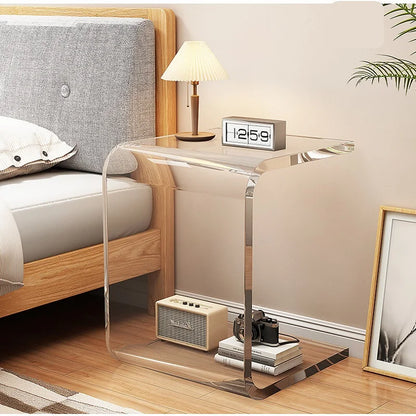 Transparent Acrylic Sofa Side Table Living Room Coffee Table Creative Floor Table With Magazine Rack Bedside Table For Bedroom