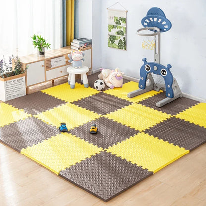16PCS 30*30cm Sports Gym Mat Protection EVA Leaf Grain Floor Mats Yoga Fitness Non-Slip Splicing Rugs Thicken Shock Room Workout