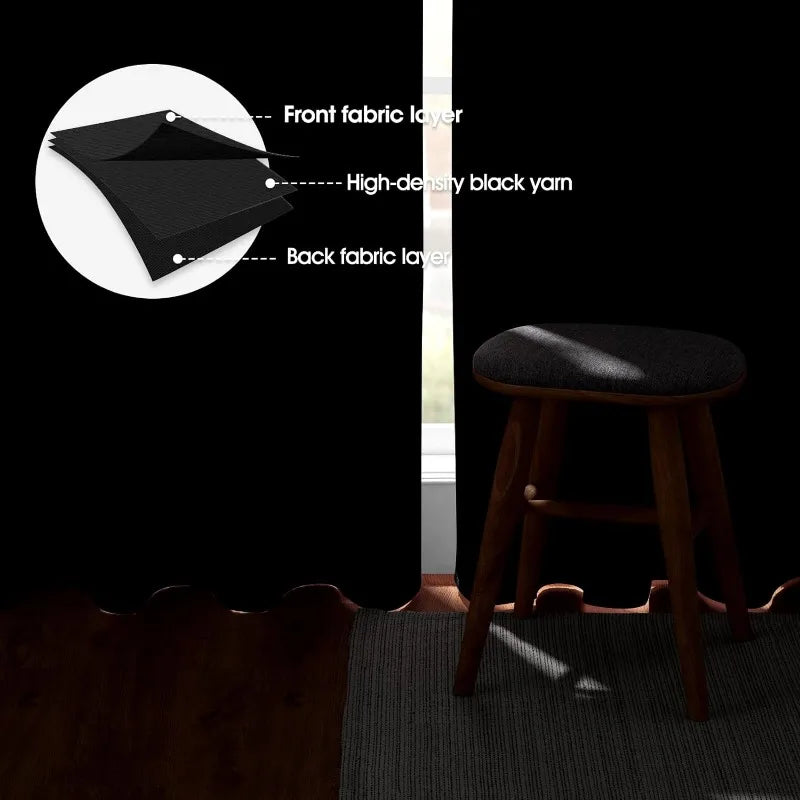 Aqua Blackout Curtains for Bedroom 52 X 84 Inch Length 2 Panels Set Room Darkening Bedroom Curtains