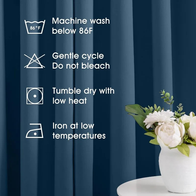 Aqua Blackout Curtains for Bedroom 52 X 84 Inch Length 2 Panels Set Room Darkening Bedroom Curtains