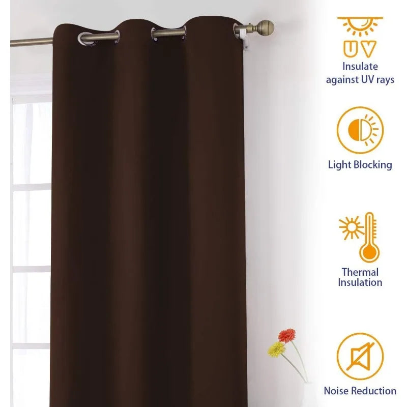 Aqua Blackout Curtains for Bedroom 52 X 84 Inch Length 2 Panels Set Room Darkening Bedroom Curtains