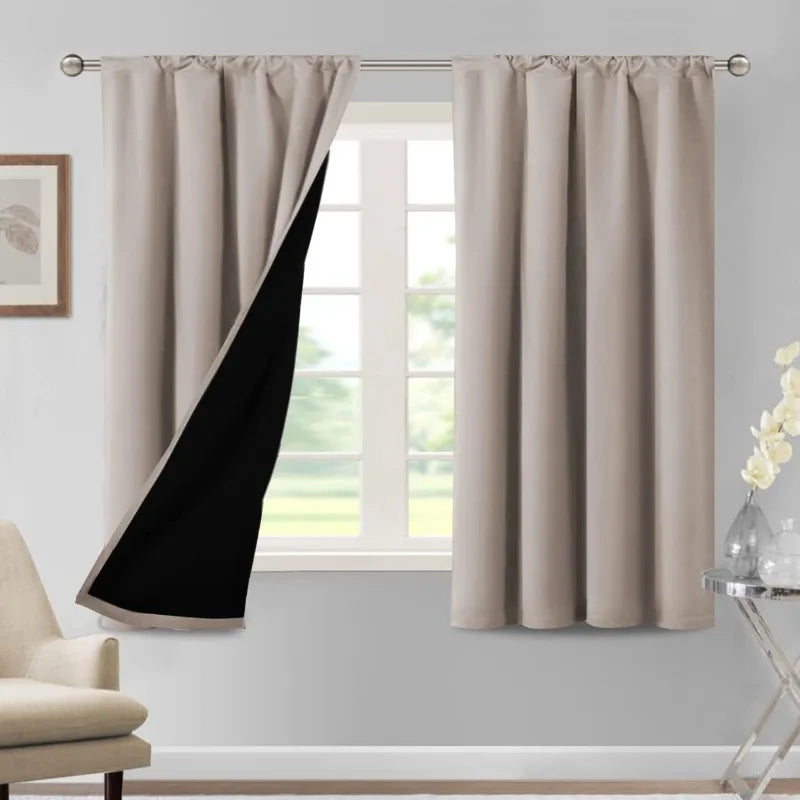 100% Blackout Curtains for Bedroom Thermal Insulated Blackout Curtains 84 Inches Long Rod Pocket Window Drapes