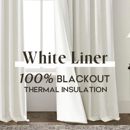 104 Inch Long Blackout Curtains 2 Panel Set,Pleated Linen Black Out Back Tab Drapes for Living Room,105 Inch Length