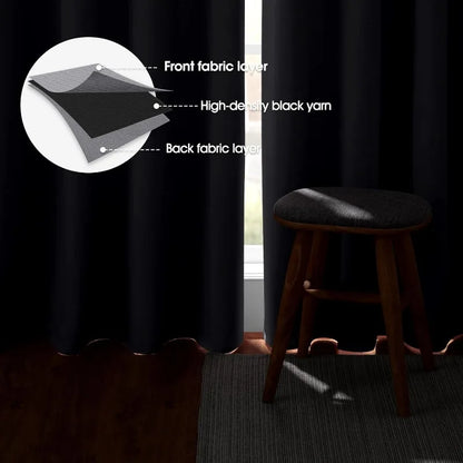Aqua Blackout Curtains for Bedroom 52 X 84 Inch Length 2 Panels Set Room Darkening Bedroom Curtains
