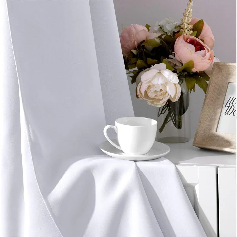 Aqua Blackout Curtains for Bedroom 52 X 84 Inch Length 2 Panels Set Room Darkening Bedroom Curtains