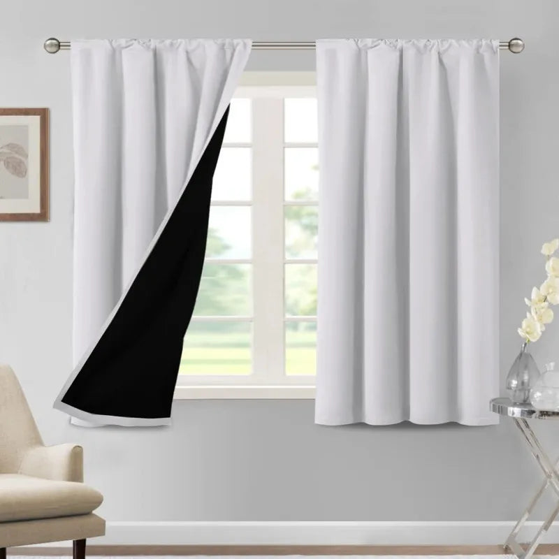 100% Blackout Curtains for Bedroom Thermal Insulated Blackout Curtains 84 Inches Long Rod Pocket Window Drapes