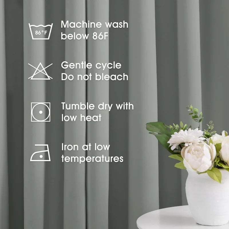 Aqua Blackout Curtains for Bedroom 52 X 84 Inch Length 2 Panels Set Room Darkening Bedroom Curtains