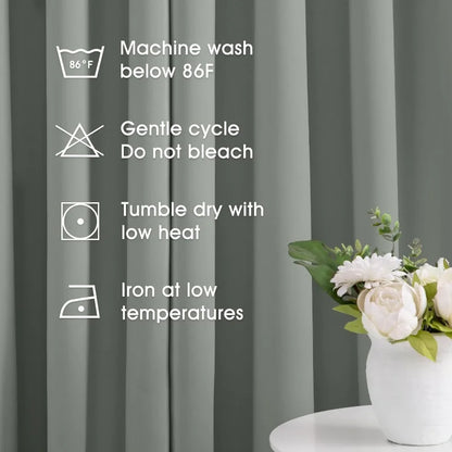 Aqua Blackout Curtains for Bedroom 52 X 84 Inch Length 2 Panels Set Room Darkening Bedroom Curtains