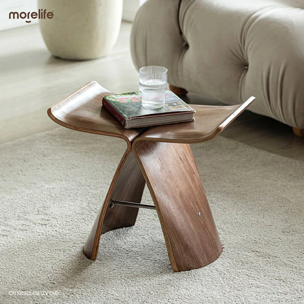 Ash Plywood Butterfly Stool Living Room Bedroom Wooden 4 Colors Natural/Black/Walnut Coffee Table Display Stools Home Furniture