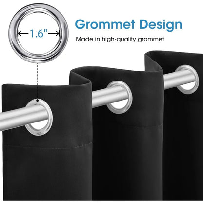 Aqua Blackout Curtains for Bedroom 52 X 84 Inch Length 2 Panels Set Room Darkening Bedroom Curtains