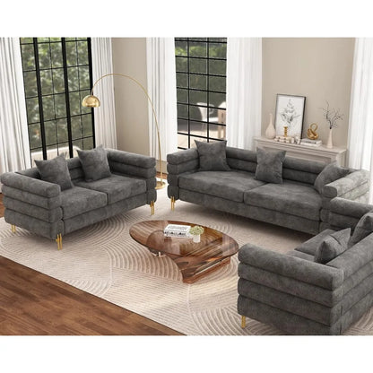 85 Inch Sofa, Oversized Sofa, 3 Seats Comfy Couch for Living Room, Deep Seat Sofa with Sturdy Wood Frame, Bouclé Couch, White